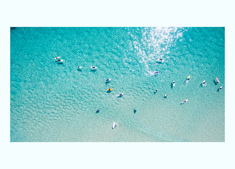 Surfers From Above Art Print