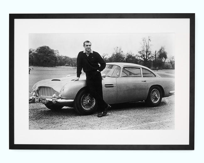 Sean Connery with 007’s Aston Martin Art Print