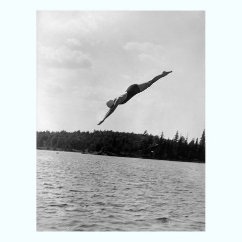 Divers In Lake Art Print