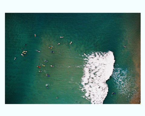 Surfers From Above Art Print