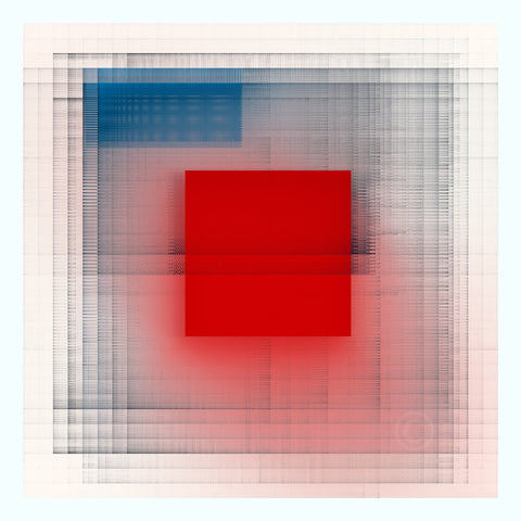 Blue Square 6518 Art Print