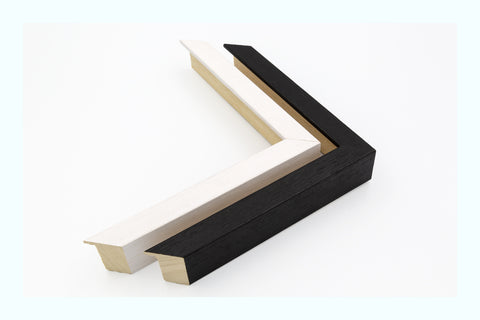 Thin Gold Distressed White Wood