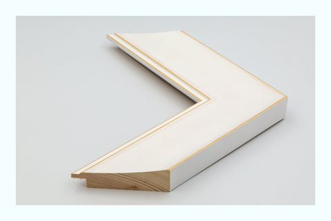 Thin Gold Distressed White Wood