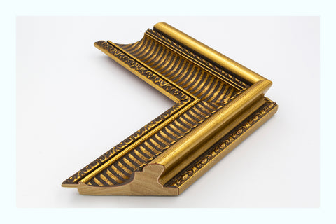 Thin Gold Distressed White Wood