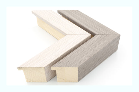 Thin Gold Distressed White Wood