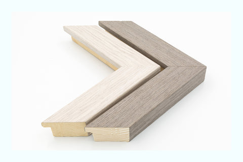 Thin Gold Distressed White Wood