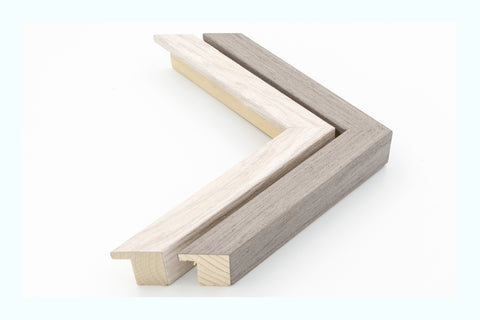 Thin Gold Distressed White Wood