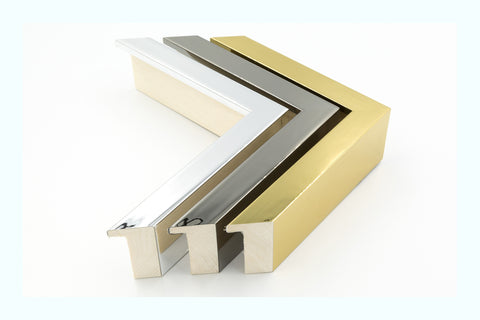 Thin Gold Distressed White Wood