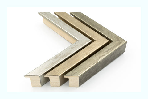 Thin Gold Distressed White Wood