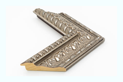 Thin Gold Distressed White Wood