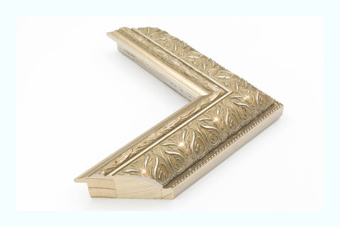 Thin Gold Distressed White Wood