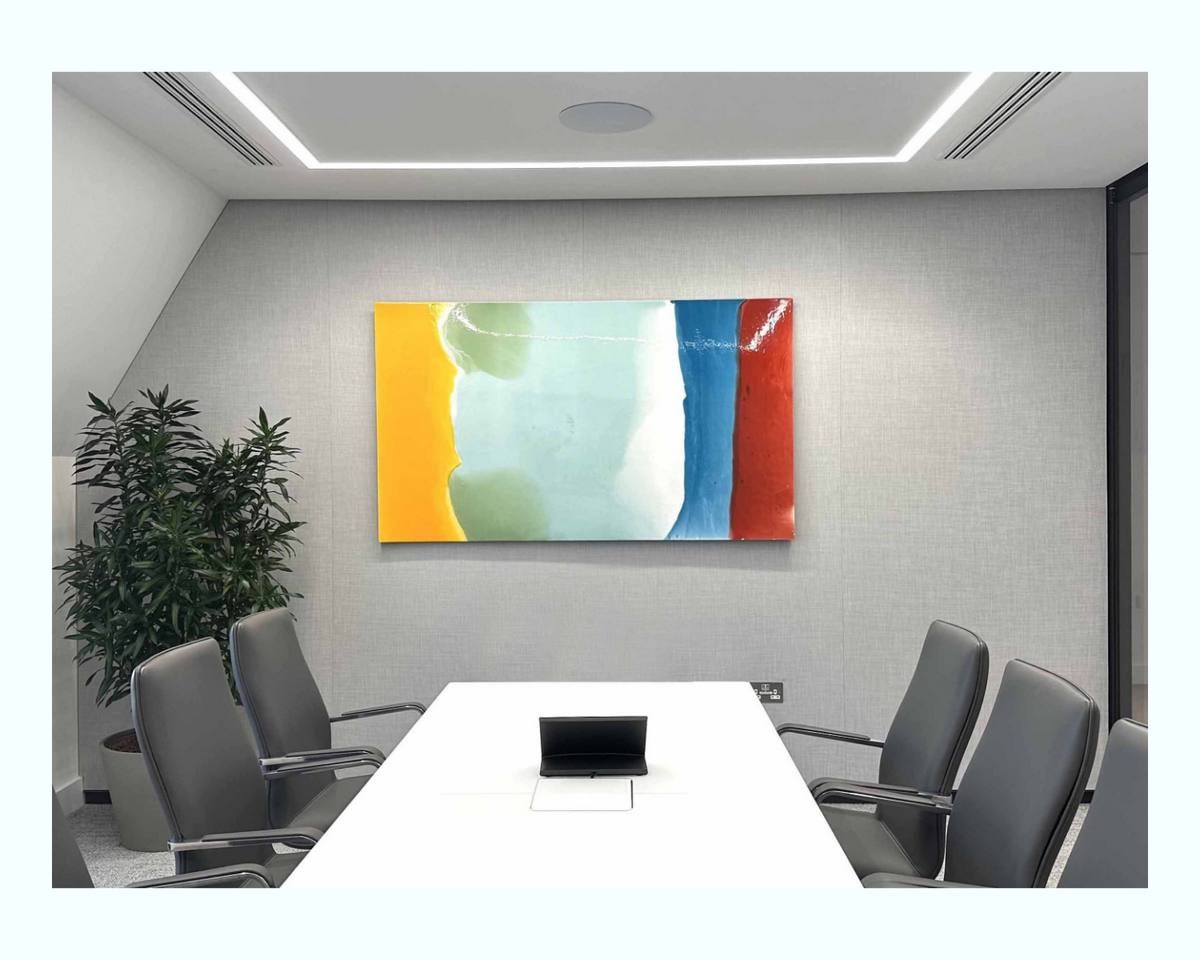 abstract painting on office wall