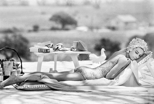 Audrey Hepburn Lounging by the Pool, 1967 Art Print