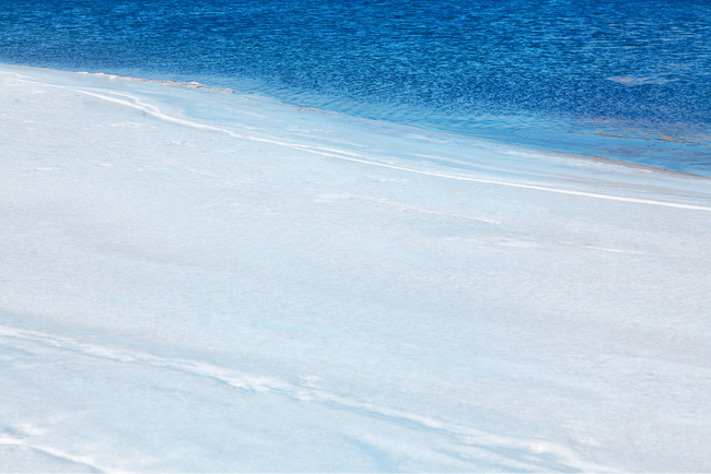 Blue Water and White Snow Art Print