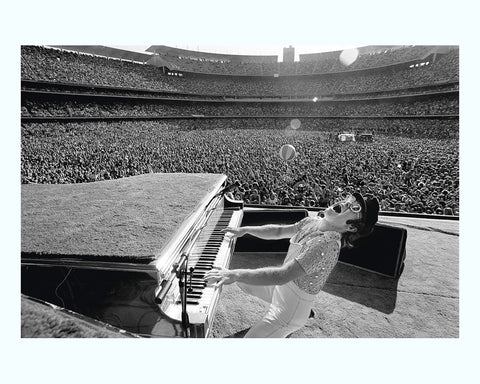 Elton John Standing on a Piano, 1975 Art Print