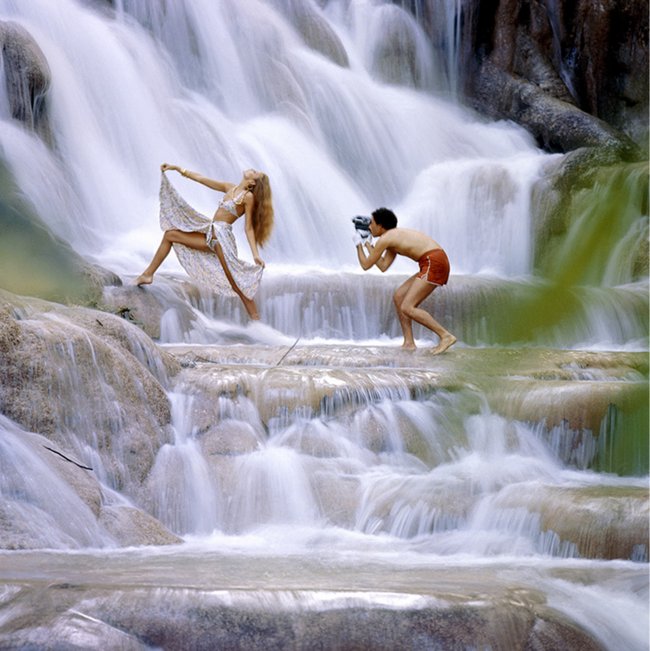 Jerry Hall & Antonio Lopez at Dunn's River Falls, 1975 Art Print