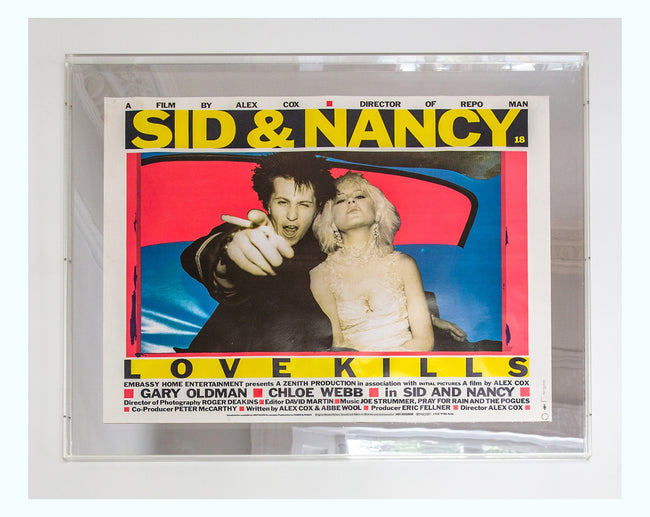 Sid & Nancy 'Love Kills' Film Poster 1986 in a Perspex Frame