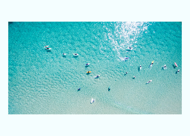 Surfers From Above Art Print
