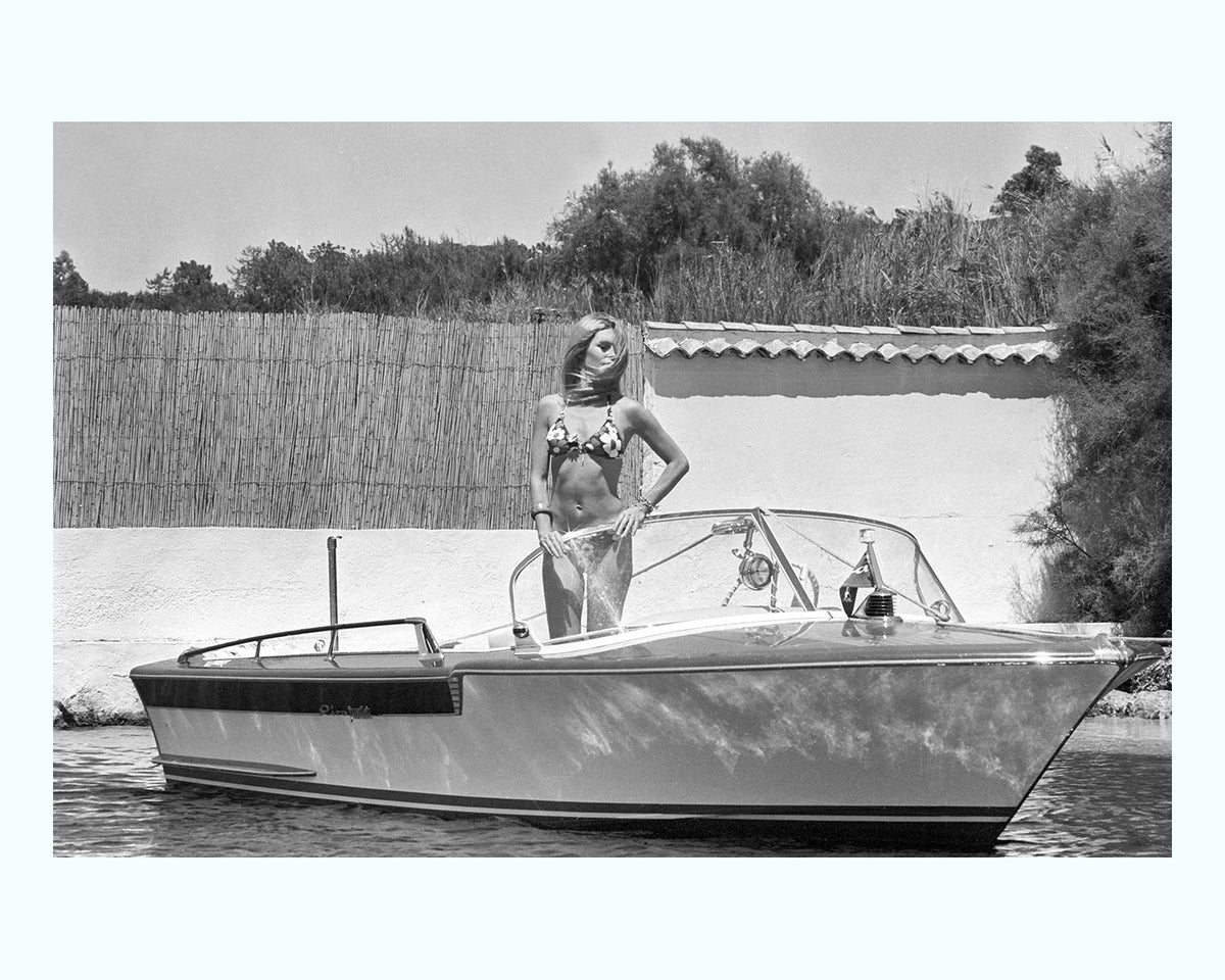 Bardot on Speed Boat, St Tropez Art Print