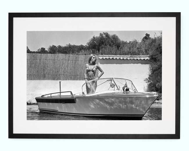 Bardot on Speed Boat, St Tropez Art Print