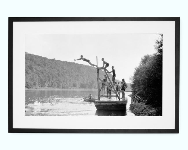 Divers In Lake Art Print