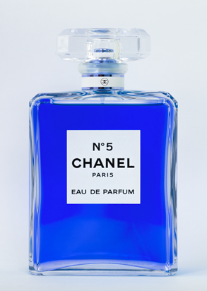 "I Only Wear Chanel No.5" (Blue) Art Print