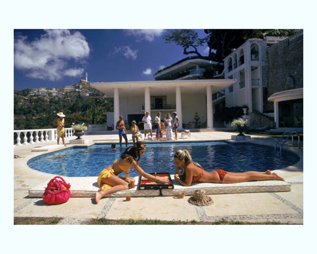 Slim Aarons Prints Poolside Backgammon