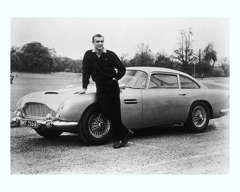 Sean Connery with 007’s Aston Martin Art Print