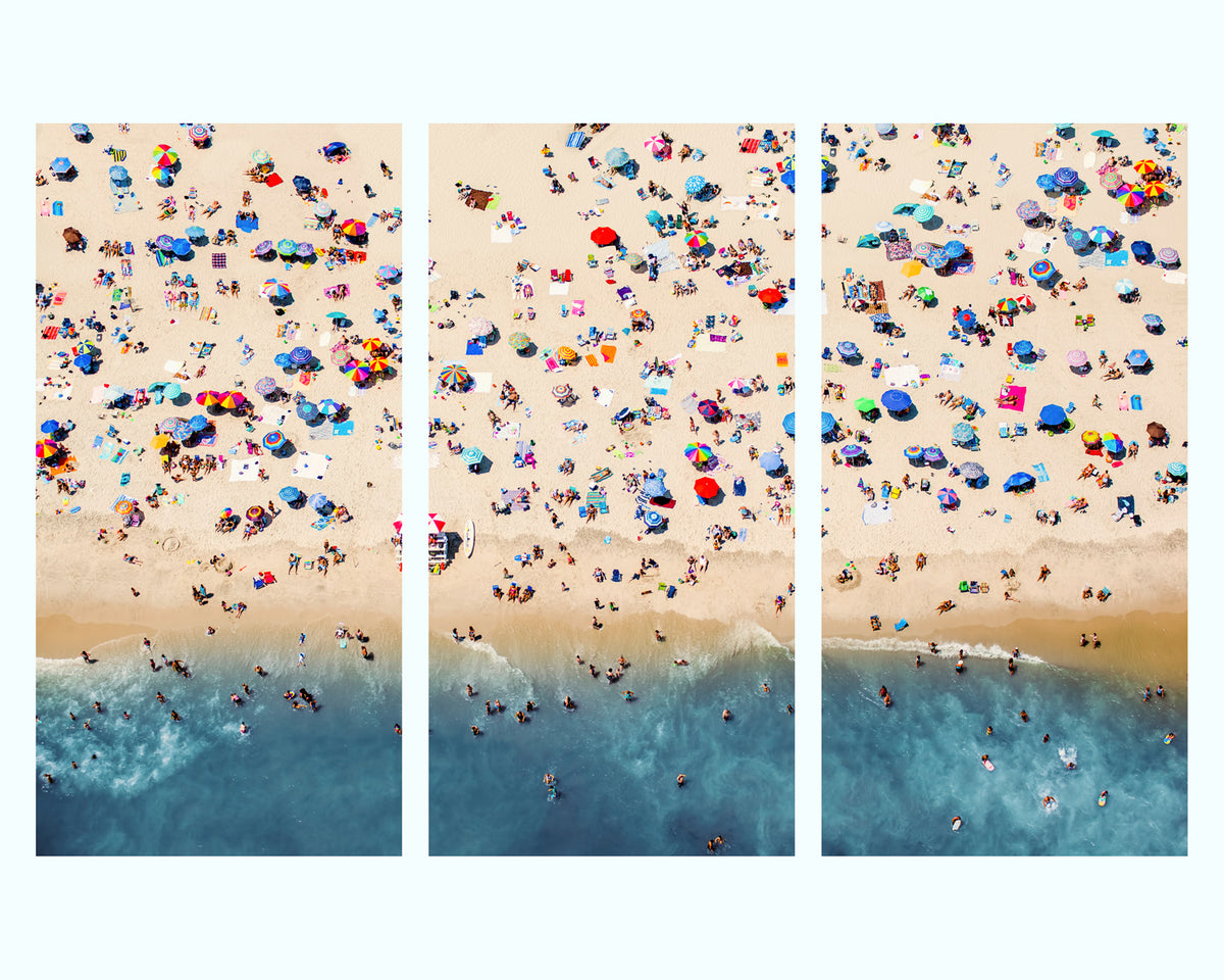 Aerial Beach View Art Print Triptych