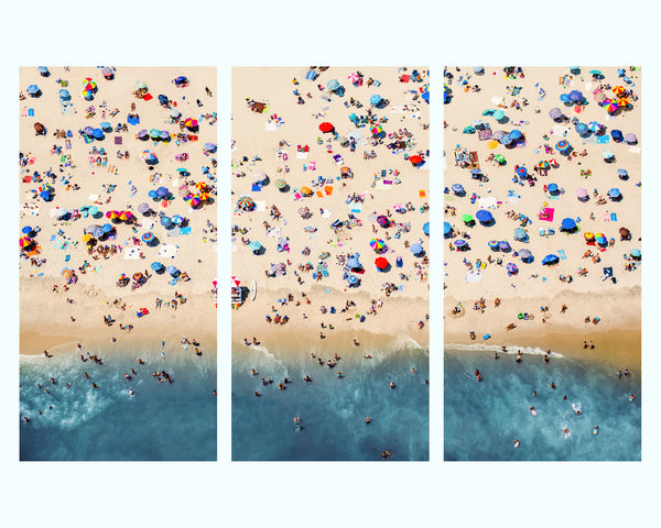 Aerial Beach View Art Print Triptych - 55MAX