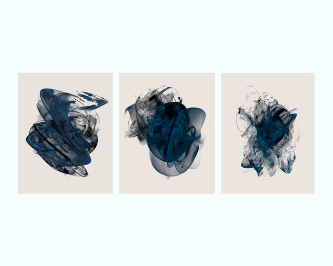 Convolution Blue Art Print Set