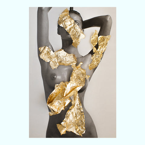 Stolen Kiss Gold Drip Art Print