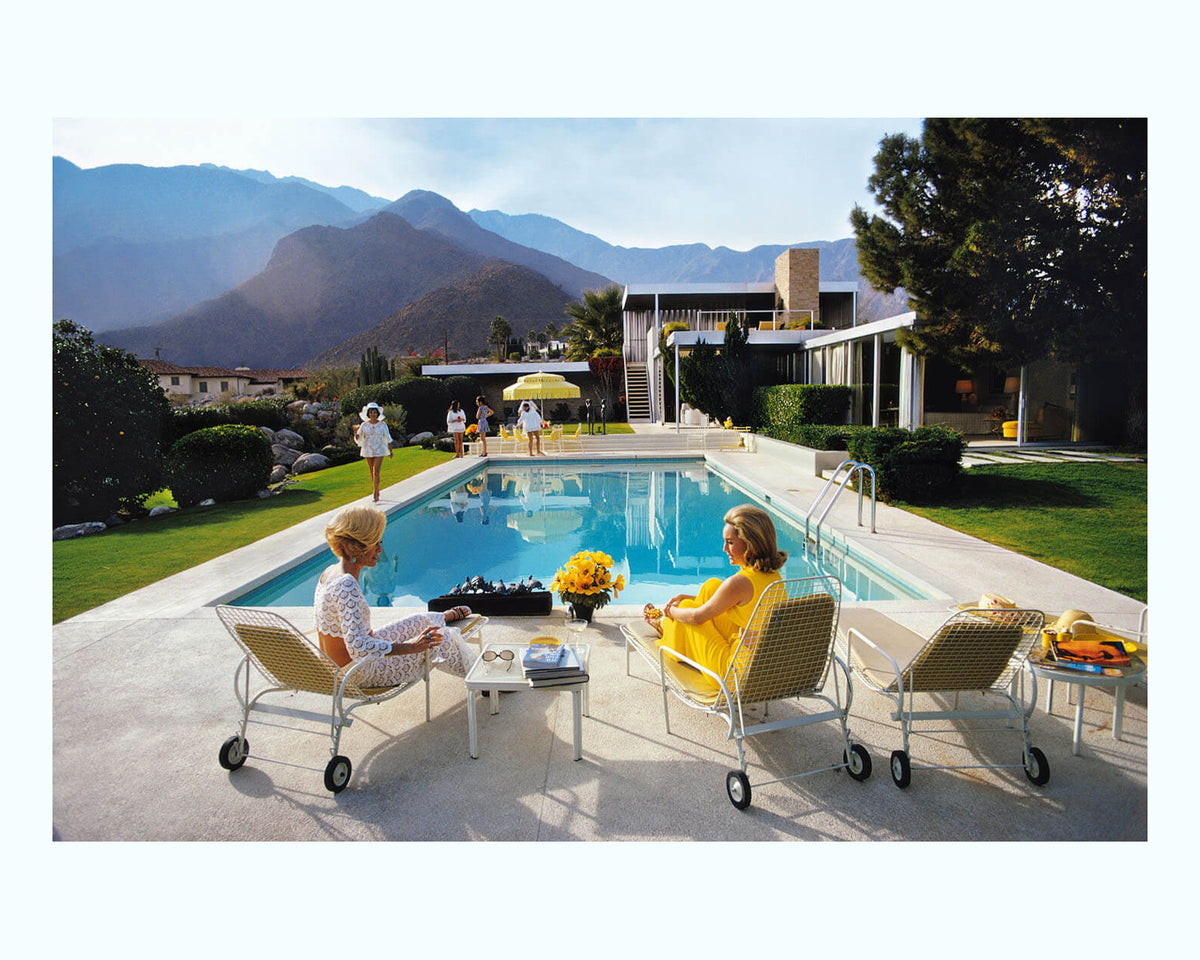 art print of women sat by pool