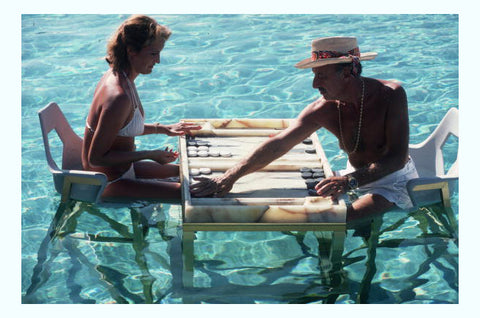 Poolside Backgammon Art Print