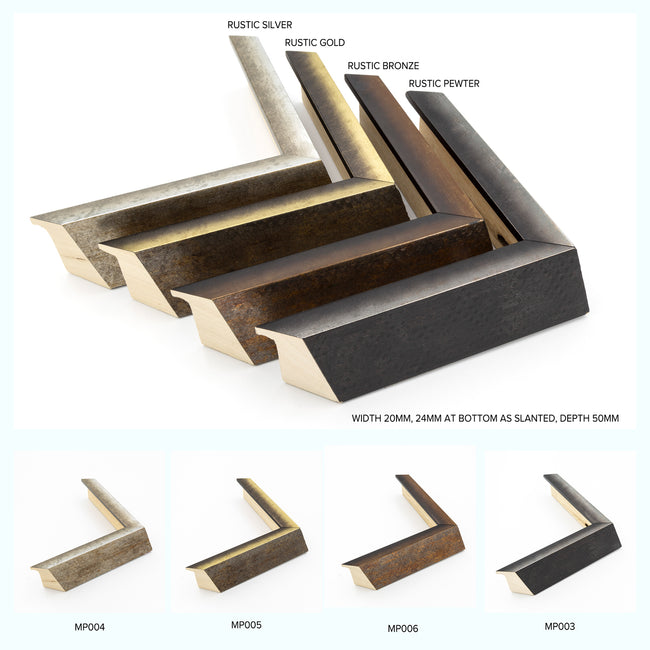 Metallic Angled Rustic Wood