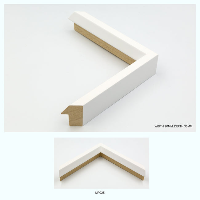 Thin White Angled Gloss Wood