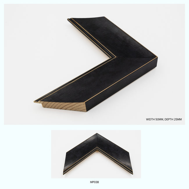 Double Angled Black Wood